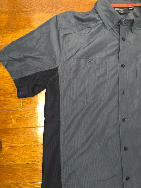 Harley-Davidson Men’s Short-Sleeve Button Shirt — Charcoal & Black - Picture 3 of 10